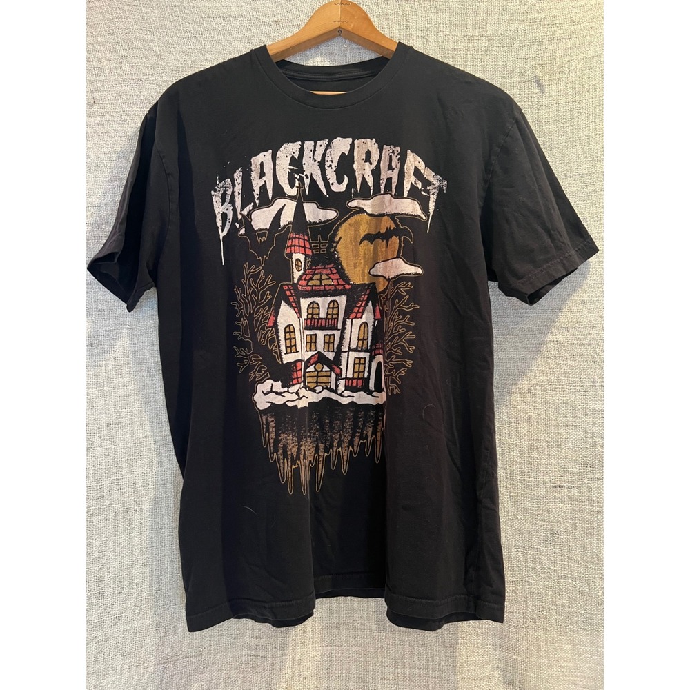 Blackcraft Cult Haunted House Graphic T-Shirt Black Mens Large Spooky Goth Tee